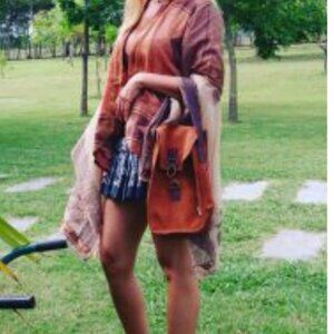 BNWT VINTIUM suede leather wine bag - sashay wine in saddle tan style! (OS)